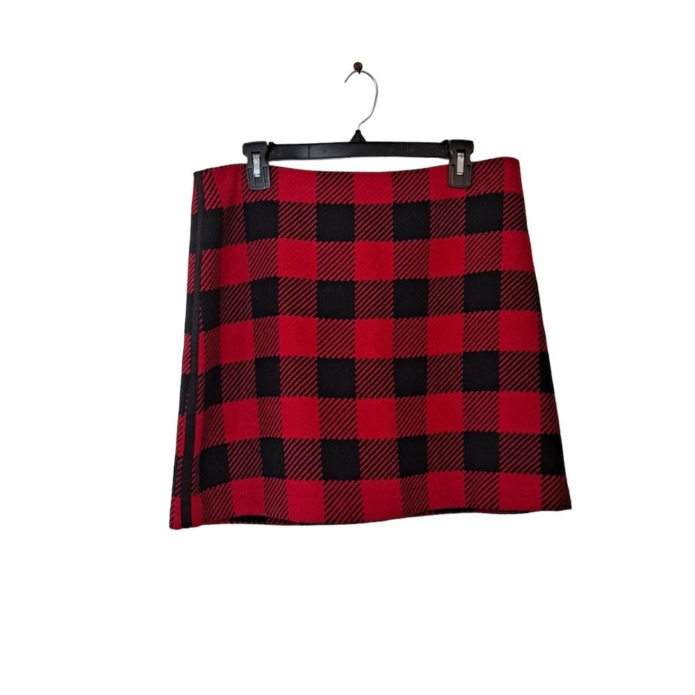 Vineyard Vines Red and Black Plaid Midi Skirt